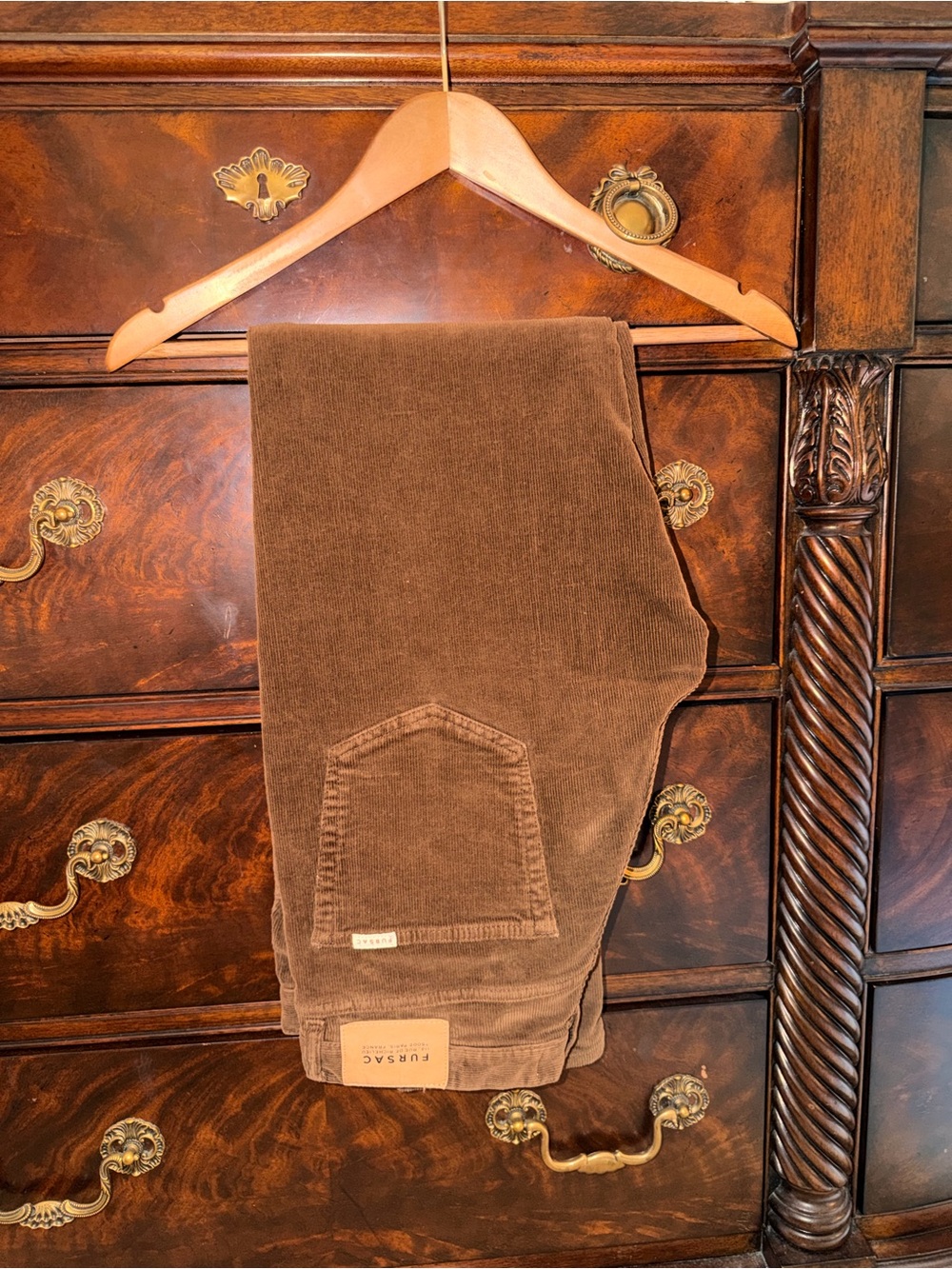 Men’s Fursac Brown Corduroy Pants — Classic Tailored Fit